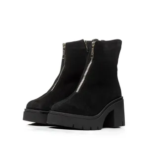 Ghete dama din piele naturala, Leofex - 414 Negru velur