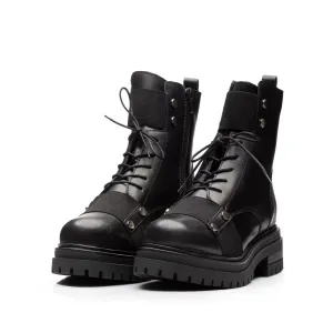 Ghete damă din piele naturală, Leofex - 423 Negru Box