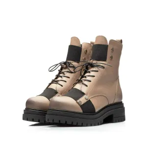 Ghete damă din piele naturală, Leofex - 423 Taupe Box