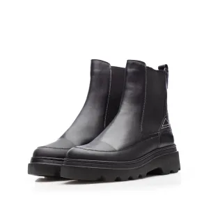 Ghete damă din piele naturală, Leofex -  431 Negru Box