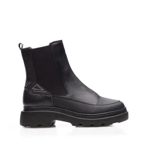 Ghete damă din piele naturală, Leofex -  431 Negru Box
