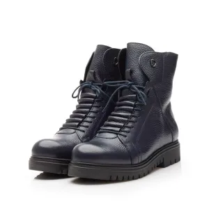 Ghete dama din piele naturala, Leofex - 544 Blue box