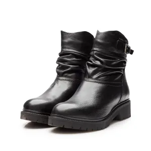 Ghete dama din piele naturala, Leofex - 571 Negru Box