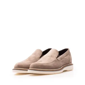 Mocasini bărbați din piele naturală , Leofex - 536-1 Taupe Nabuc