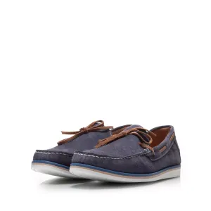 Mocasini barbati din piele naturala, Leofex - 880 Navy Velur