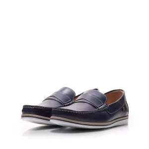 Mocasini barbati din piele naturala, Leofex - 946 Blue Box