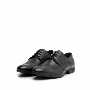 Pantofi eleganți bărbați din piele naturală, Leofex - 538-2 Negru Box