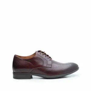 Pantofi barbati eleganti din piele naturala Leofex - 573 Red wood Box