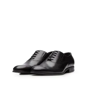 Pantofi bărbaţi eleganţi din piele naturală, Leofex-581 Negru Box