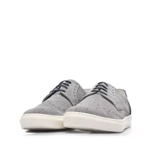 Pantofi barbati sport-casual din piele naturala - 975 Gri-Blue Velur