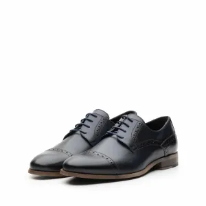 Pantofi casual bărbați din piele naturală, Leofex- 537-2 blue box