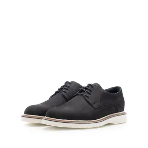 Pantofi casual bărbati din piele naturală, Leofex - 539 Negru Nabuc