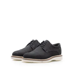 Pantofi casual bărbati din piele naturală, Leofex - 540 Negru Nabuc