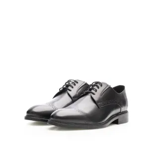 Pantofi casual bărbați din piele naturală, Leofex - 550 Negru Box