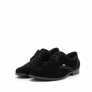 Pantofi casual barbati din piele naturala,Leofex - 578 negru velur