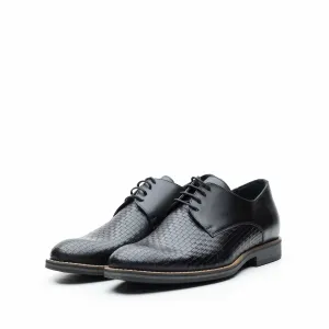 Pantofi casual barbati din piele naturala,Leofex - 584 Negru Box