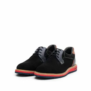 Pantofi casual barbati din piele naturala, Leofex - 591 negru velur