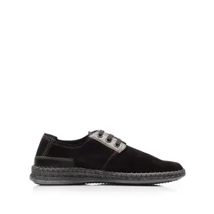 Pantofi casual bărbați din piele naturală, Leofex -  593 Negru velur