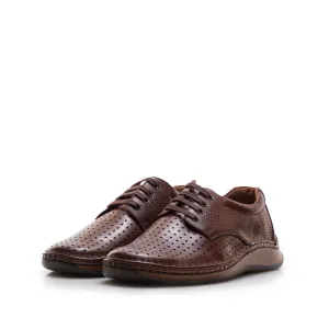 Pantofi casual barbati din piele naturala,Leofex - 594-1  Cognac Box