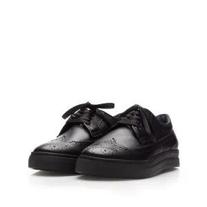 Pantofi casual barbati din piele naturala, Leofex - 601 Negru  box