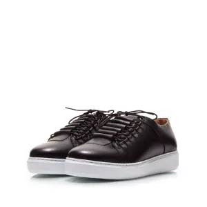 Pantofi casual bărbați din piele naturală, Leofex - 602 Negru box