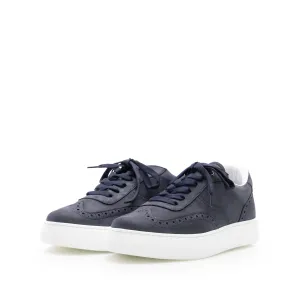 Pantofi casual bărbați din piele naturală, Leofex - 651 Blue Nabuc