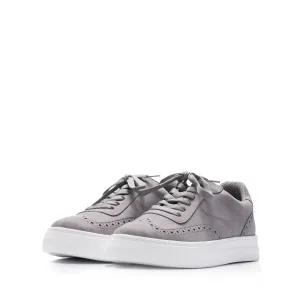 Pantofi casual bărbați din piele naturală, Leofex - 651 Gri Deschis Nabuc