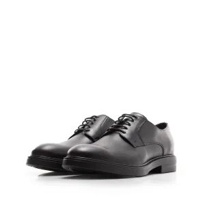 Pantofi casual bărbați din piele naturală, Leofex - 660 Negru Box