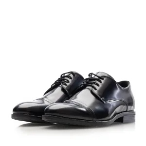 Pantofi casual bărbați din piele naturală Leofex - 665 Negru Florantic