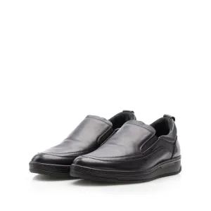 Pantofi casual bărbați din piele naturală, Leofex - 728 Negru Box