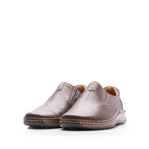 Pantofi casual bărbați din piele naturală, Leofex - 919 Red wood Box