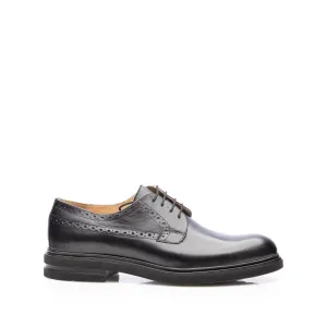 Pantofi casual bărbați din piele naturală, Leofex -  930-3 Negru Box