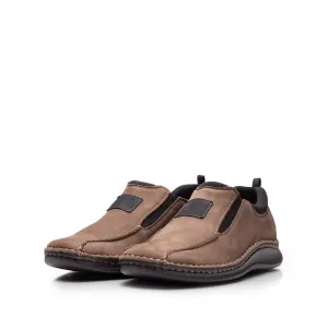 Pantofi casual bărbați din piele naturală, Leofex - 978 Kaki Nabuc