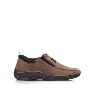 Pantofi casual bărbați din piele naturală, Leofex - 978 Kaki Nabuc