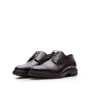 Pantofi casual bărbați din piele naturală, Leofex - 979 Mogano Box