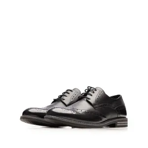 Pantofi casual barbati din piele naturala, Leofex - Mostră 979 negru box+lac