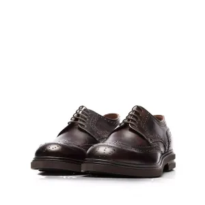 Pantofi casual barbati din piele naturala, Leofex - 996 Maro Box Periat