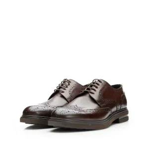 Pantofi casual barbati din piele naturala, Leofex - 996 Red wood Box