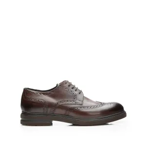 Pantofi casual barbati din piele naturala, Leofex - 996 Red wood Box