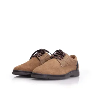 Pantofi casual bărbați din piele naturală, Leofex - Mostră Denis Camel Velur
