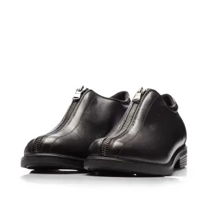 Pantofi casual dama cu fermoar din piele naturala,Leofex - 378-1 Negru box
