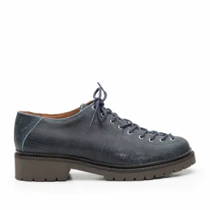 Pantofi casual dama cu siret pana in varf Leofex - 561 Navy+Blue box