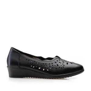 Pantofi casual damă din piele naturală - 905 Negru Box