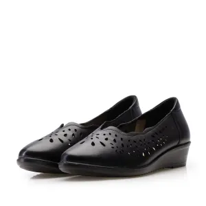 Pantofi casual damă din piele naturală - 905 Negru Box