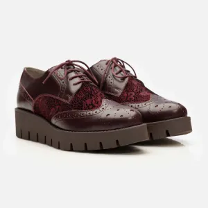 Pantofi casual dama din piele naturala, Leofex - 012-1 Visiniu  Box