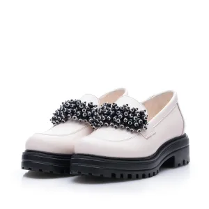 Pantofi casual damă din piele naturală, Leofex - 035 Crem Box