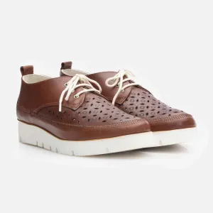 Pantofi casual dama din piele naturala, Leofex - 040 Maro Box