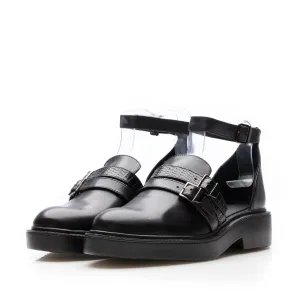Pantofi casual damă din piele naturală, Leofex - 040 Negru Box
