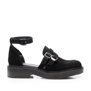 Pantofi casual damă din piele naturală,Leofex - 040 Negru Velur
