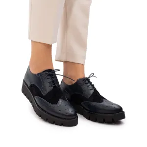 Pantofi casual dama din piele naturala, Leofex - 180 Blue box velur